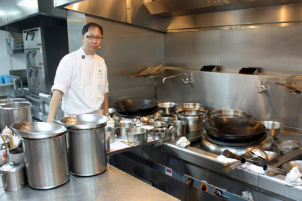 Chef Yong in the Majestic Restaurant Kitchen
