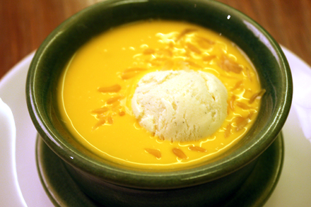 Mango Sorbet in a Mango Soup