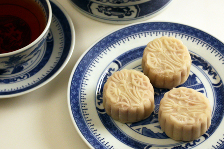 Snow-Skin Mooncake with Cherry Almond Filling