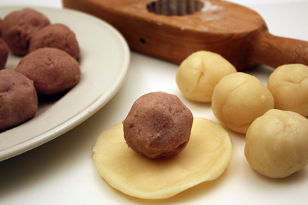 Making mooncake with a mold